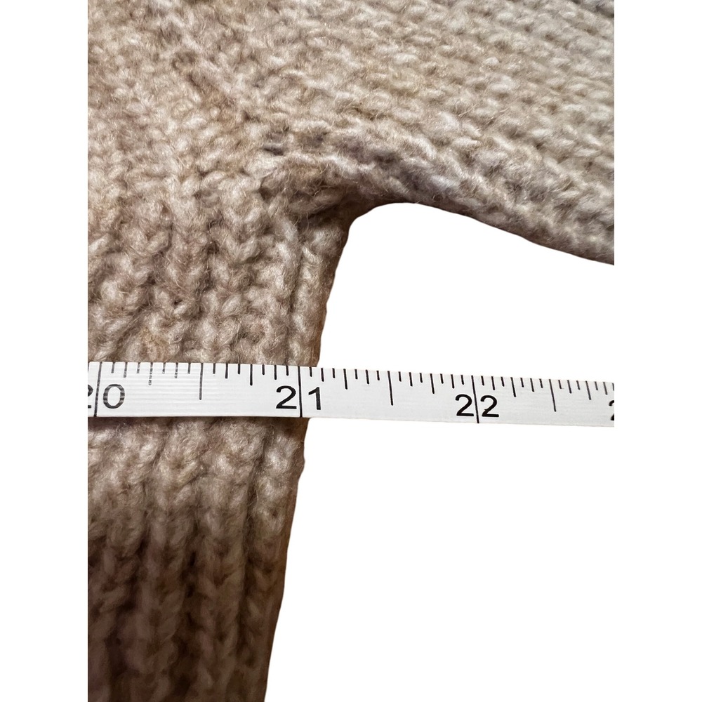 H&M XS‎ Beige V-Neck Long Sleeve Knit Sweater Wool Blend Casual Pullover Top - Picture 7 of 8